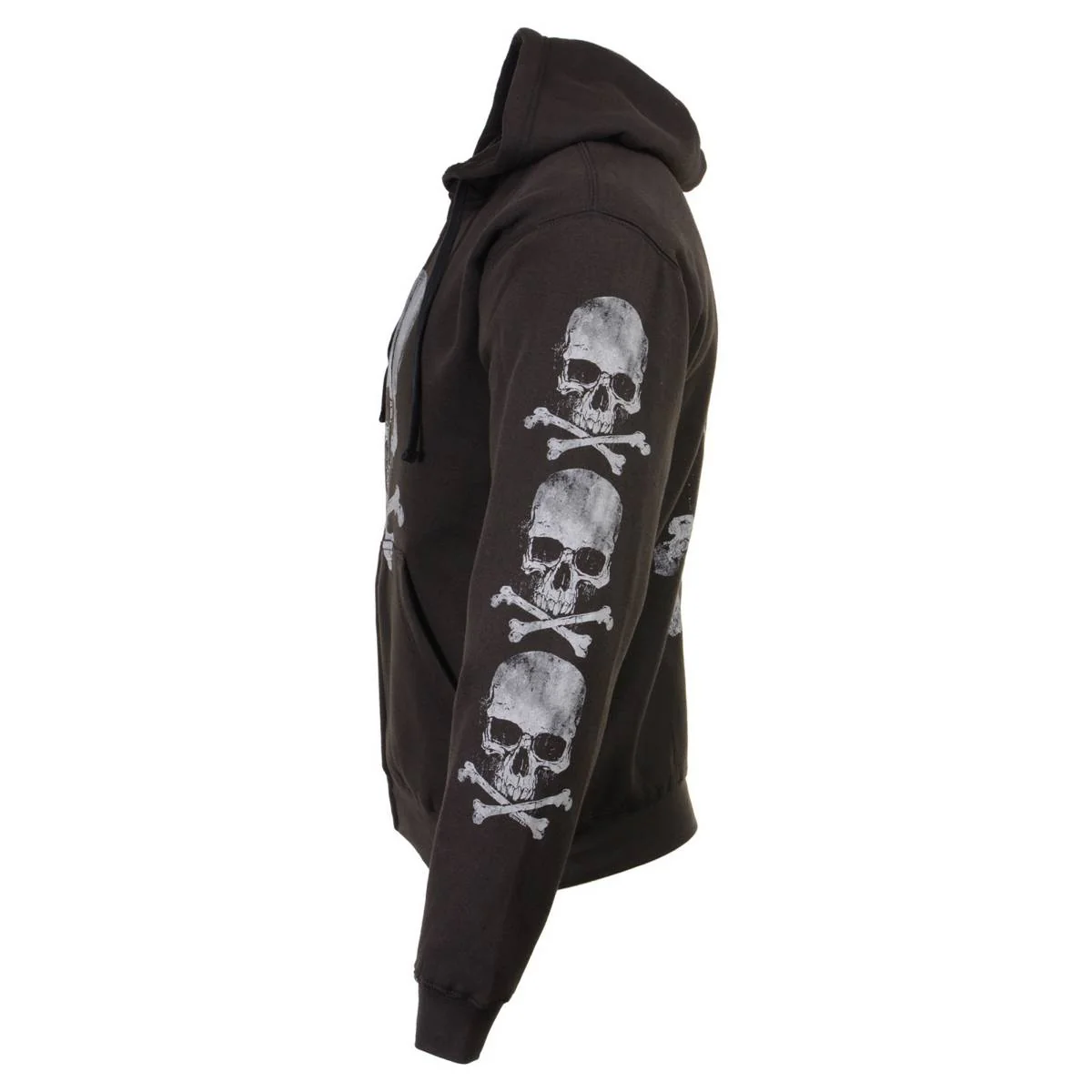 Milwaukee Leather MPMH118003 Men’s ‘Skull and Crossbones’ Black Hoodie with Zipper Closure - Image 53