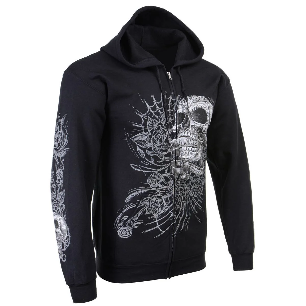 Milwaukee Leather MPMH118004 Men’s ‘Sweet Demise’ Black Hoodie with Zipper Closure - Image 12