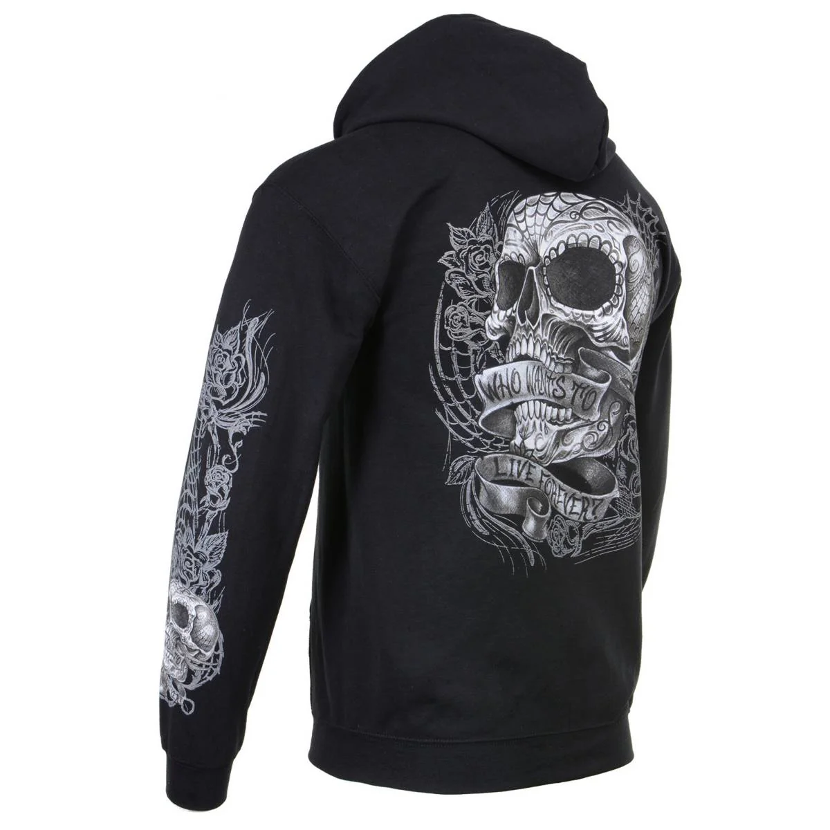 Milwaukee Leather MPMH118004 Men’s ‘Sweet Demise’ Black Hoodie with Zipper Closure - Image 37
