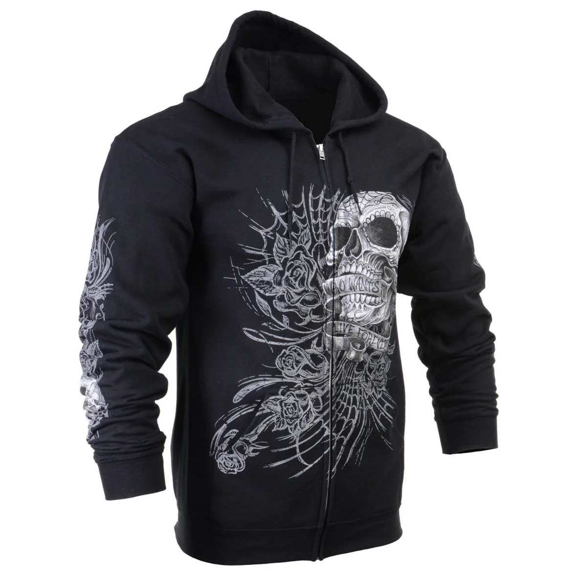 Milwaukee Leather MPMH118004 Men’s ‘Sweet Demise’ Black Hoodie with Zipper Closure - Image 47
