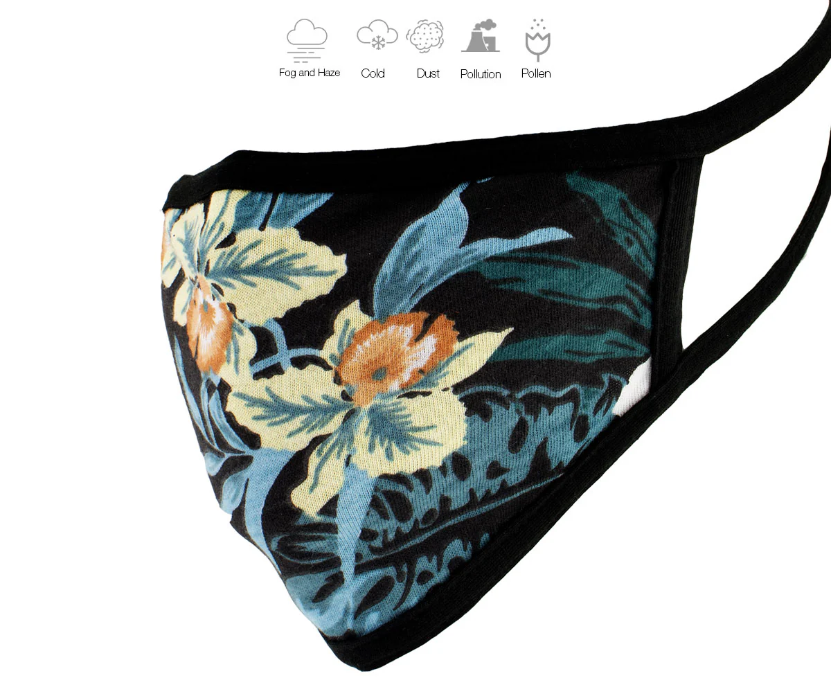 Milwaukee Leather (Multi-Pack) MP7924FM Ladies 'Floral Print' 100 % Cotton Protective Face Mask with Optional Filter Pocket - Image 3