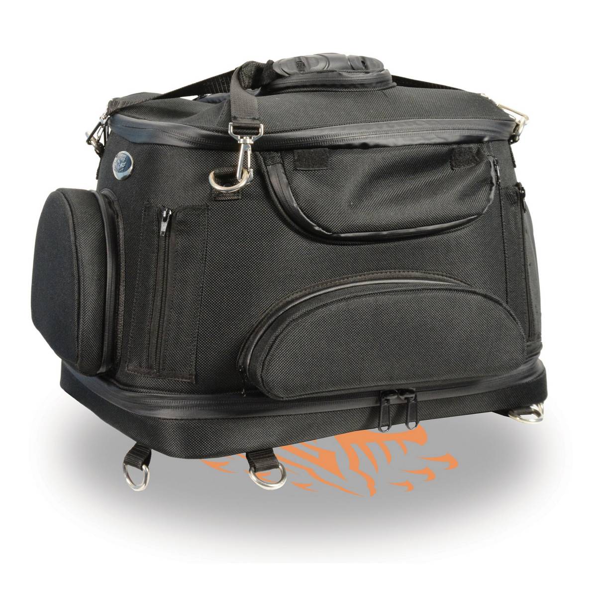 Milwaukee Performance MP8103 Large Black Heavy Duty Textile Motorcycle Pet Carrier Sissy Bar Bag - Image 2