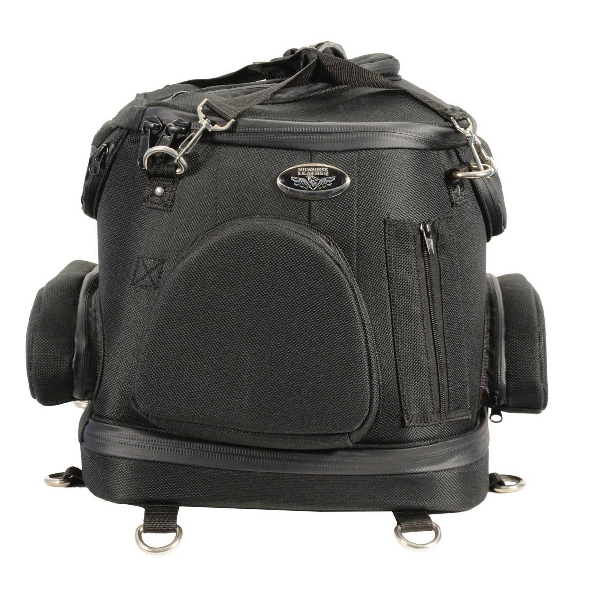 Milwaukee Performance MP8103 Large Black Heavy Duty Textile Motorcycle Pet Carrier Sissy Bar Bag - Image 4