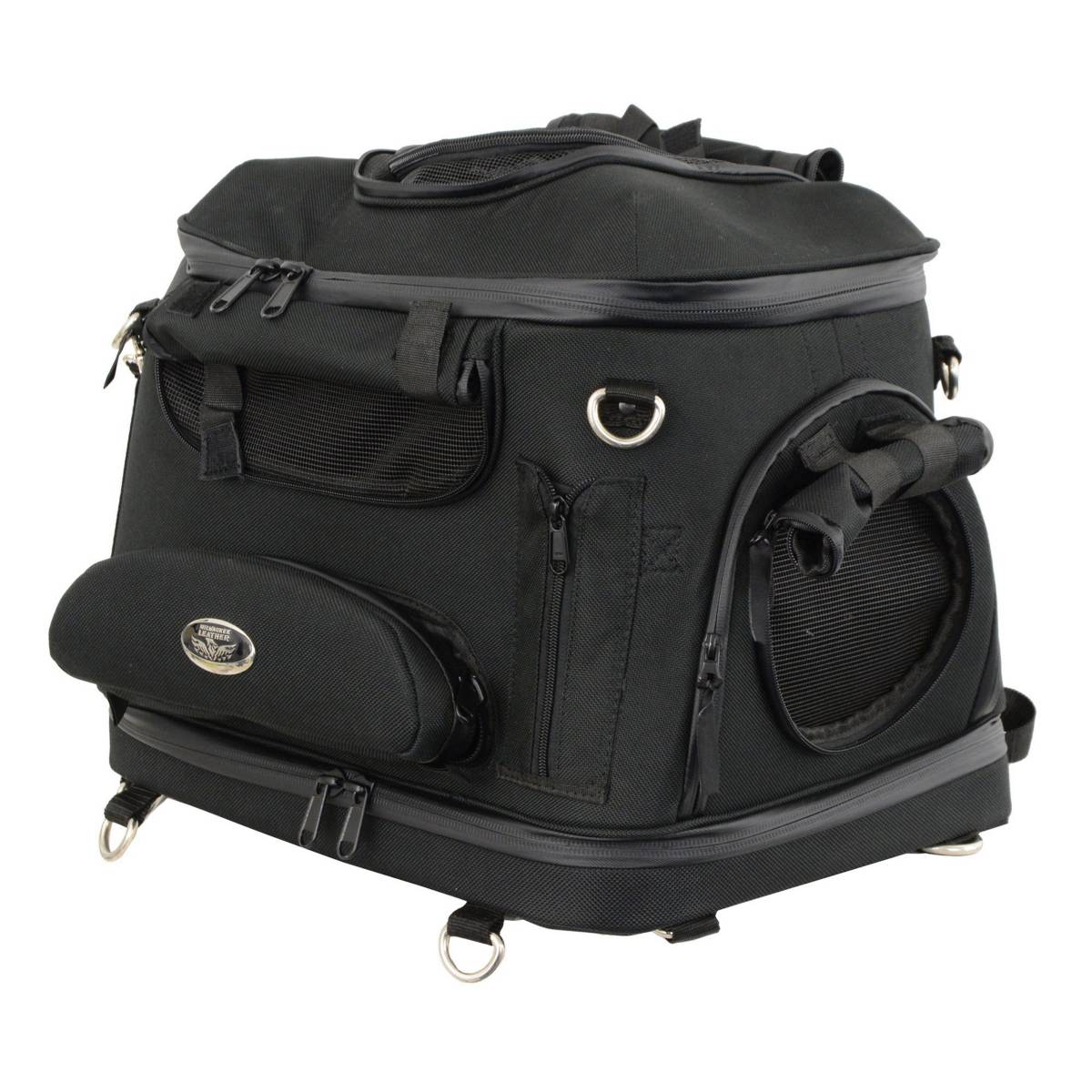 Milwaukee Performance MP8103 Large Black Heavy Duty Textile Motorcycle Pet Carrier Sissy Bar Bag - Image 6