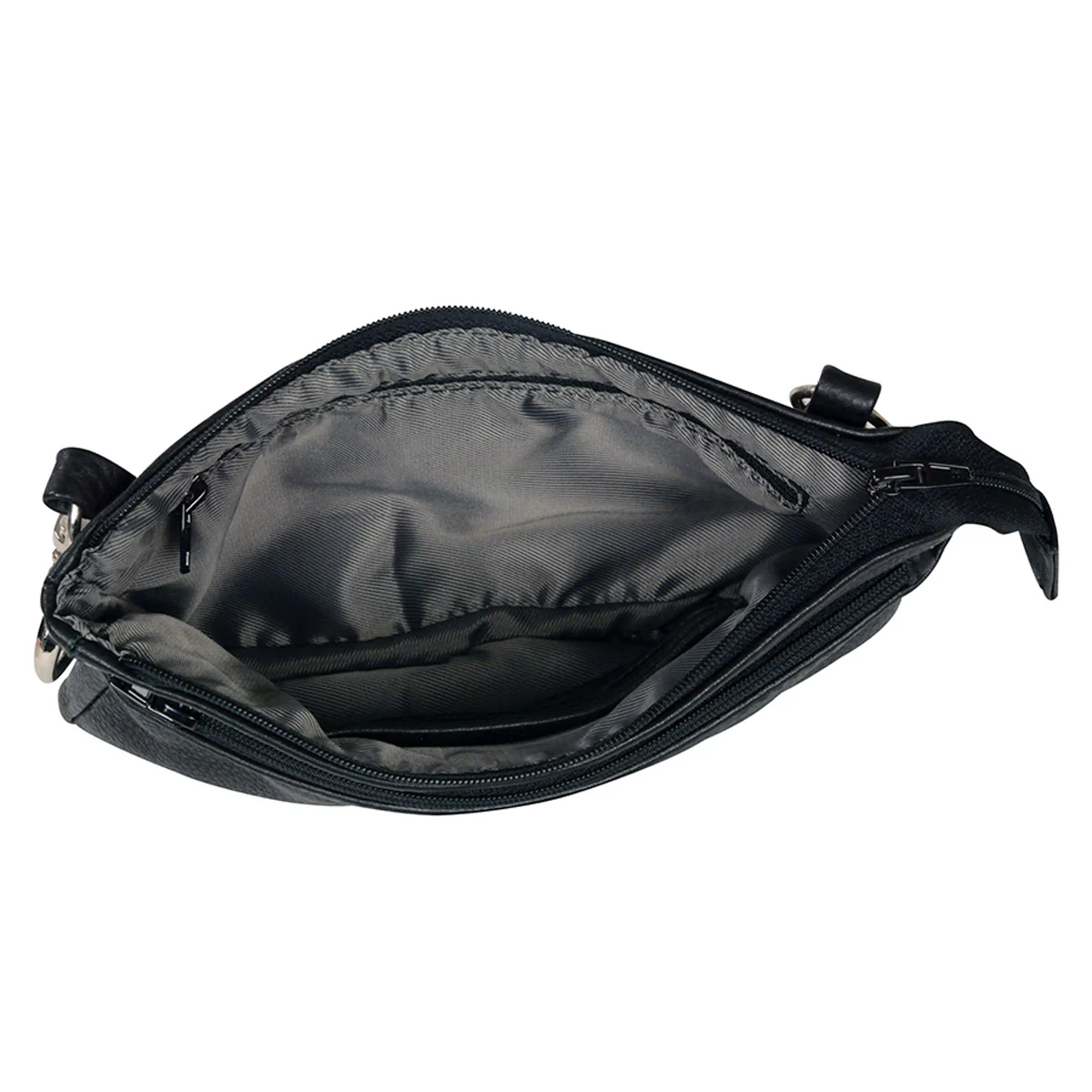 Milwaukee Leather MP8820 Women's Black Leather Shoulder Bag with Zipper Closure and Leather Strap - Image 4