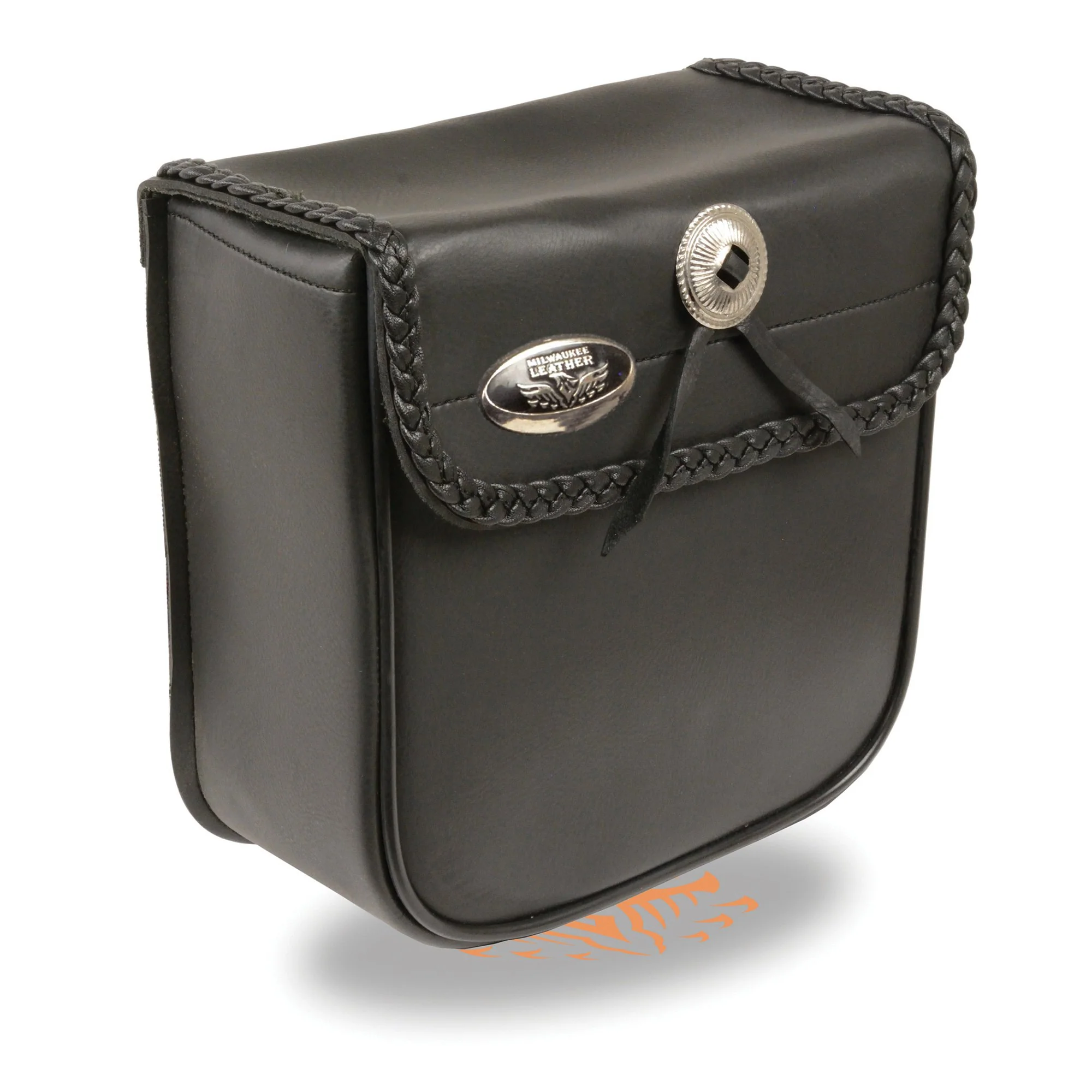 Milwaukee Leather SH590 Black Small PVC Motorcycle Braided Sissy Bar Bag - Image 3