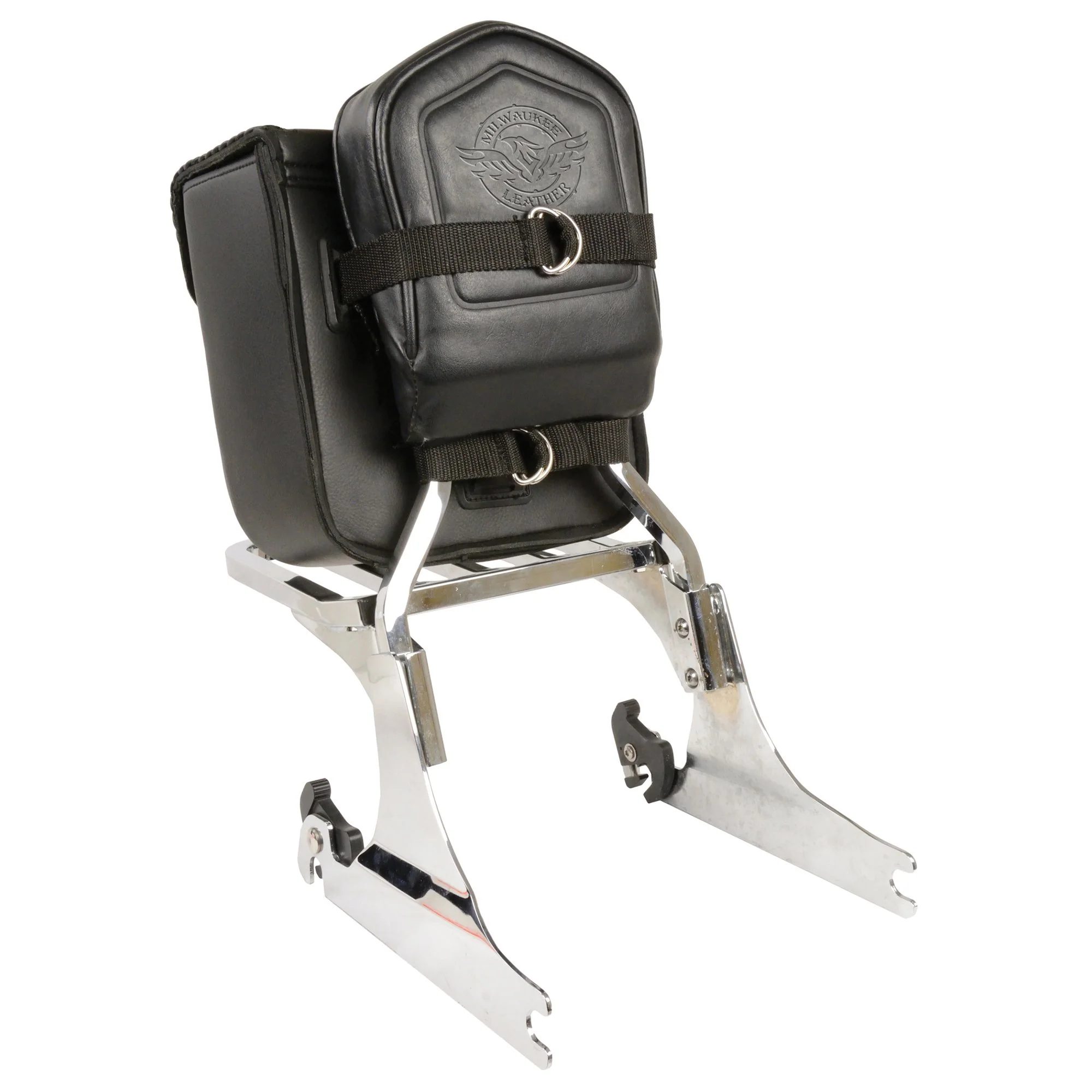 Milwaukee Leather SH590 Black Small PVC Motorcycle Braided Sissy Bar Bag - Image 5