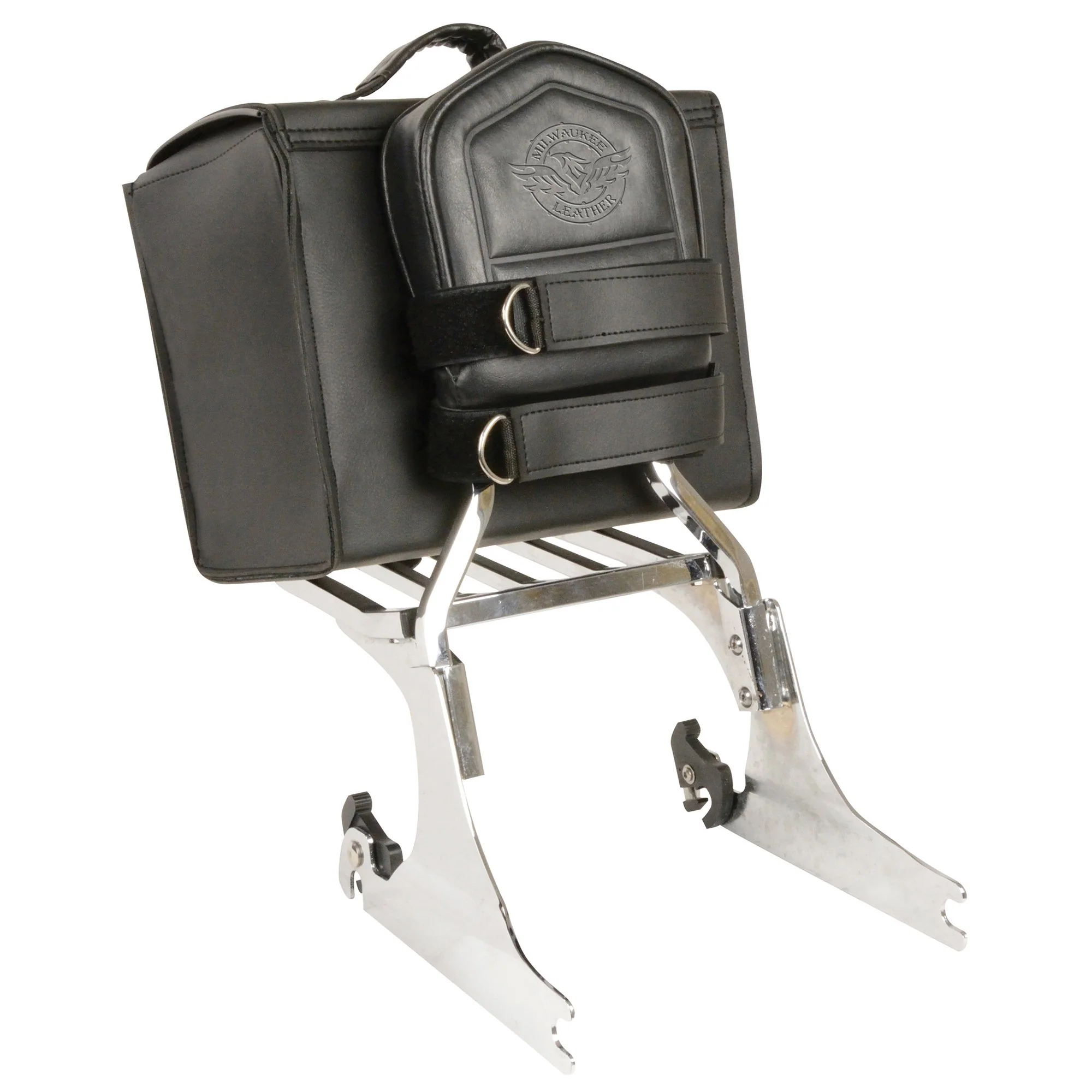 Milwaukee Leather SH618 Medium Black PVC Sissy Bar Motorcycle Bag - Image 5