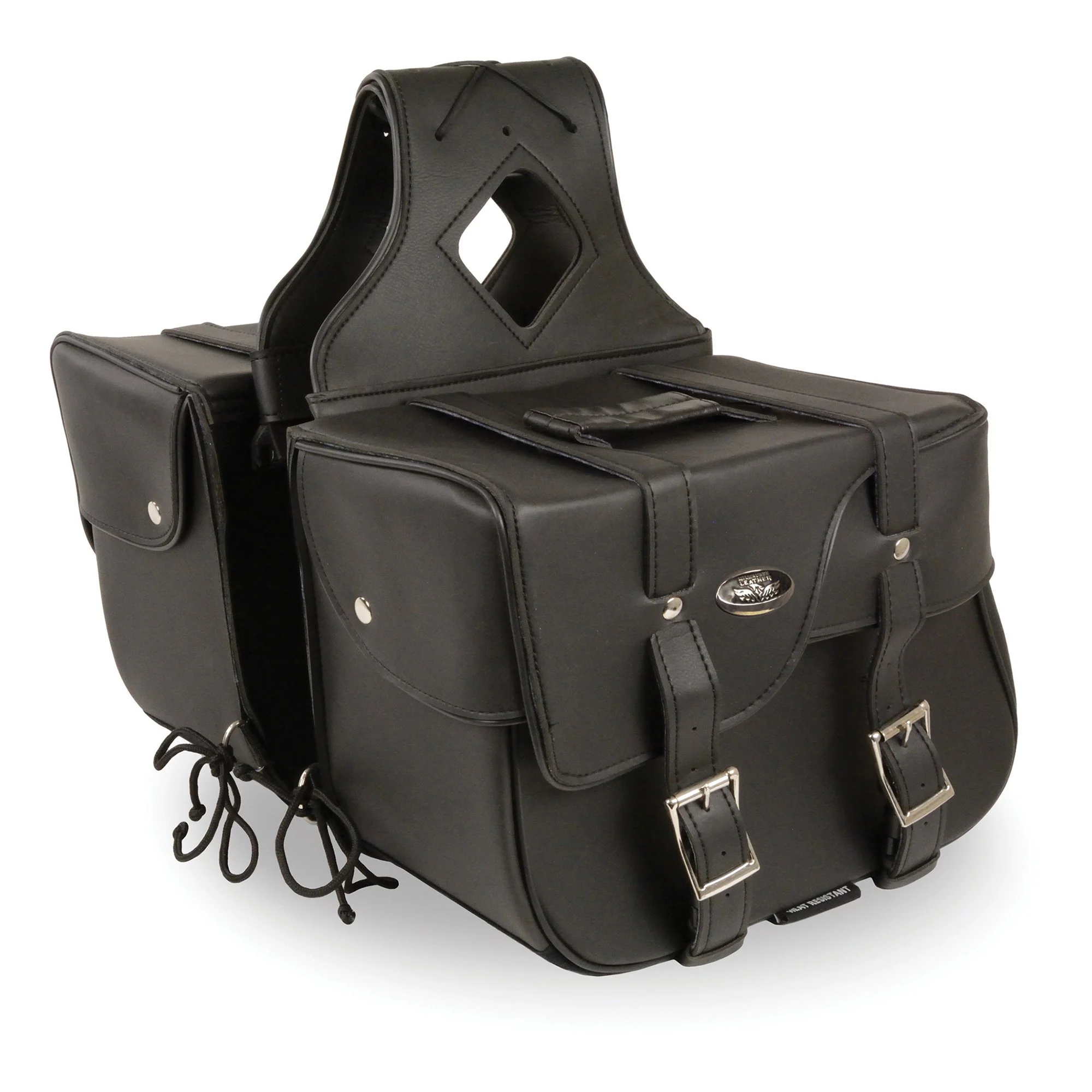 Milwaukee Leather SH64501ZB Black Zip-Off PVC Extended Flap Throw Over Saddlebags (15X11X7X21) - Image 3