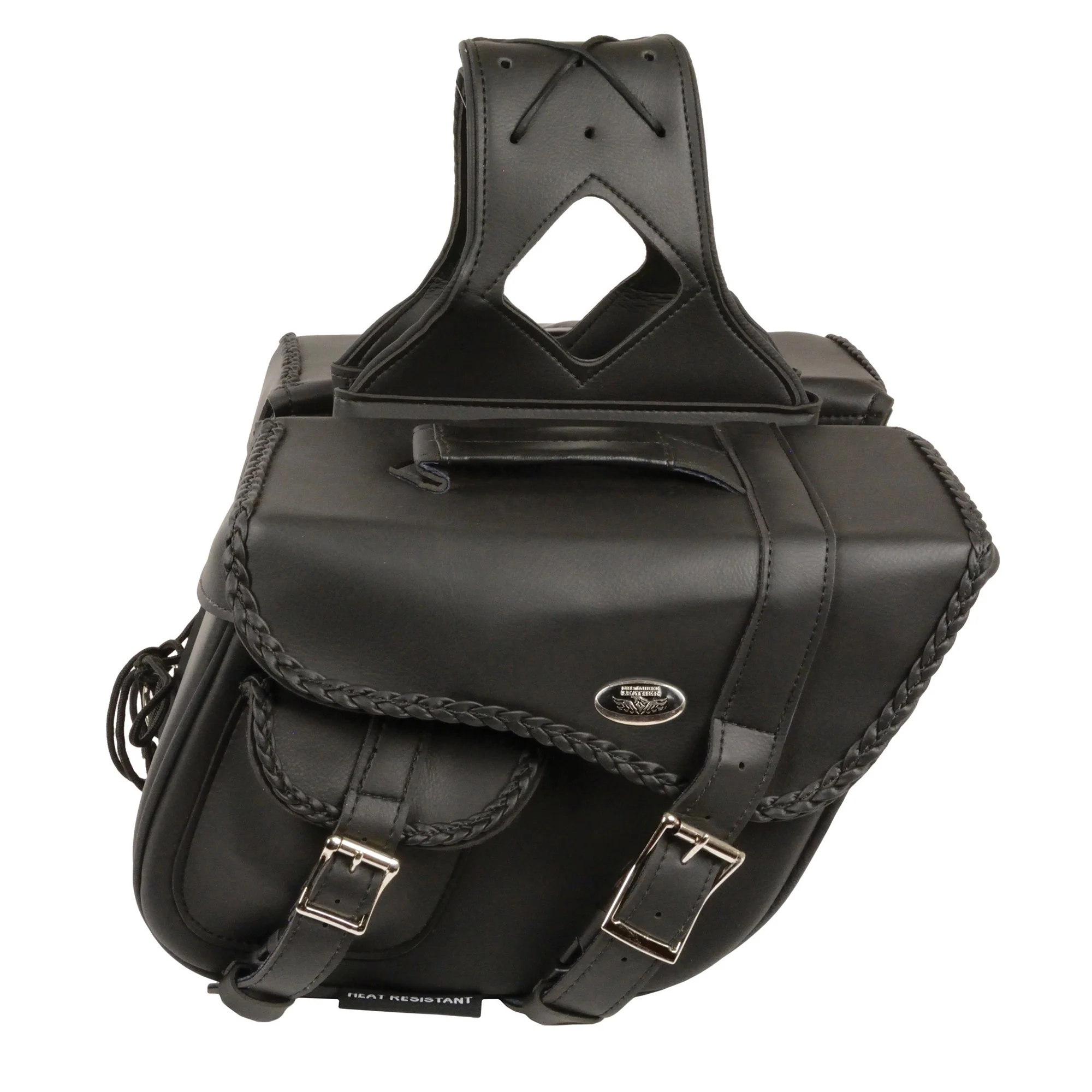 Milwaukee Performance SH66501ZB Black Medium Braided Zip Off PVC Throw Over Saddlebags - Image 11