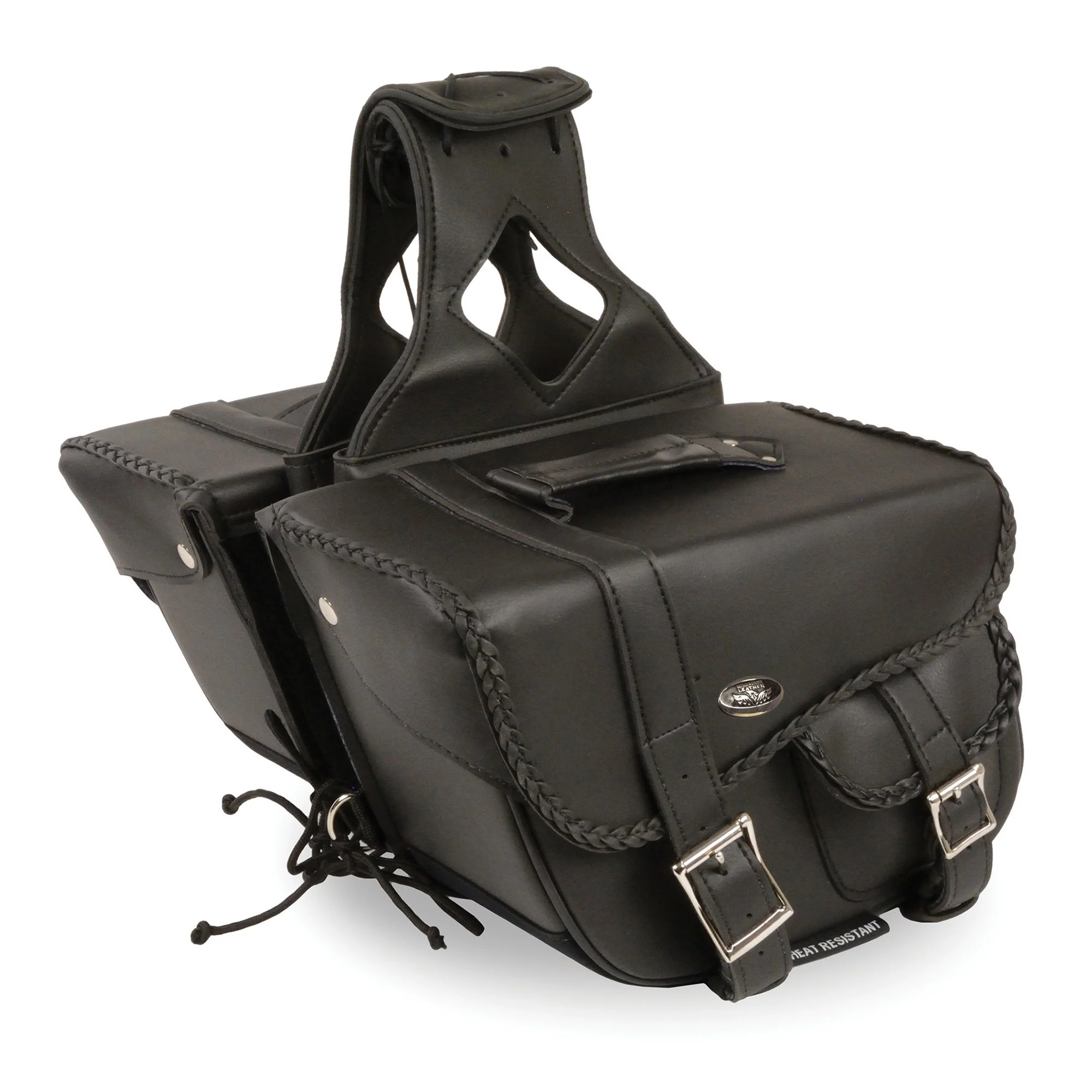 Milwaukee Performance SH66501ZB Black Medium Braided Zip Off PVC Throw Over Saddlebags - Image 12