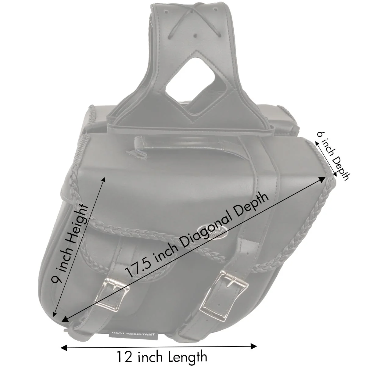 Milwaukee Performance SH66501ZB Black Medium Braided Zip Off PVC Throw Over Saddlebags - Image 3