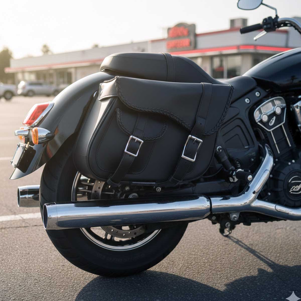 Milwaukee Performance SH66501ZB Black Medium Braided Zip Off PVC Throw Over Saddlebags - Image 5