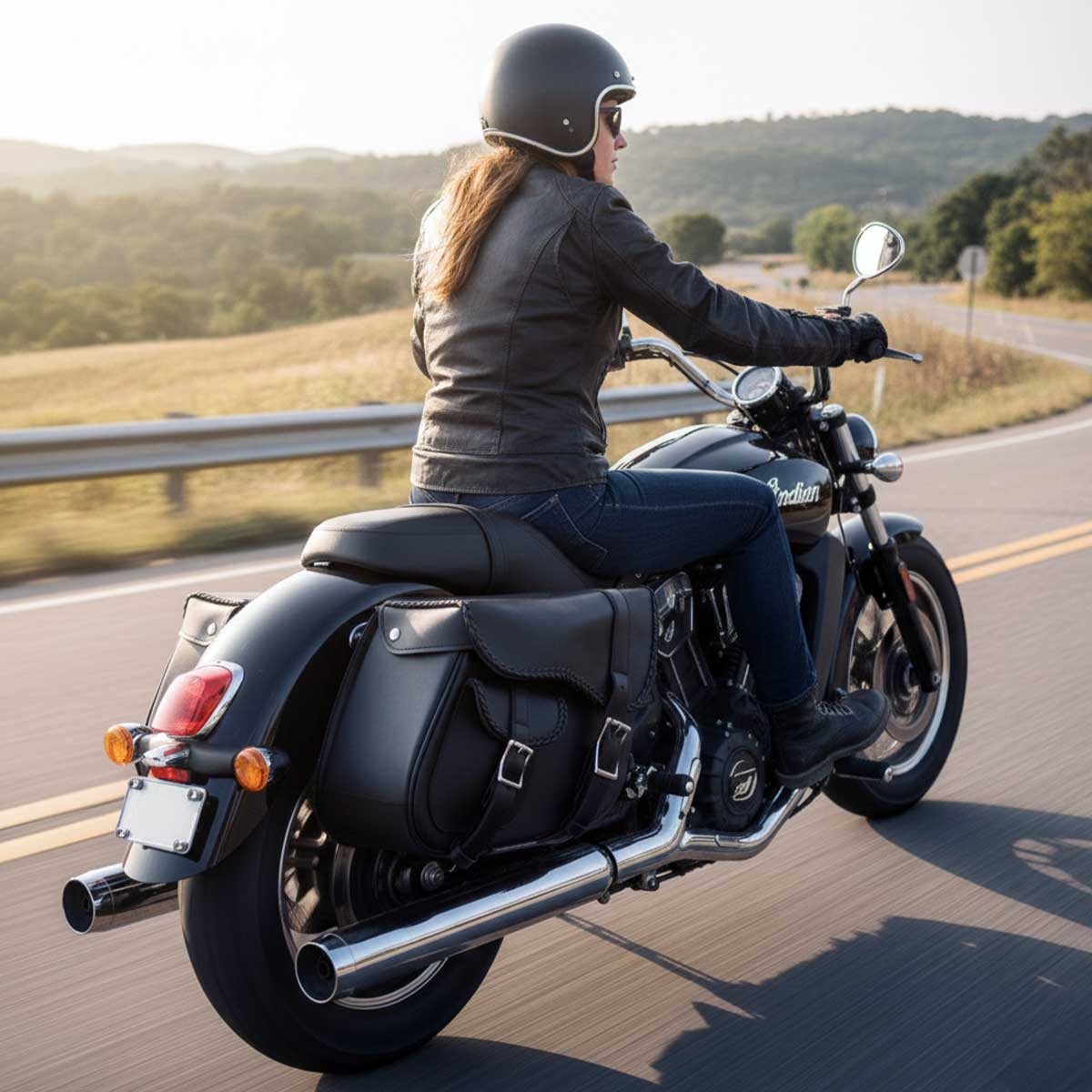 Milwaukee Performance SH66501ZB Black Medium Braided Zip Off PVC Throw Over Saddlebags - Image 6