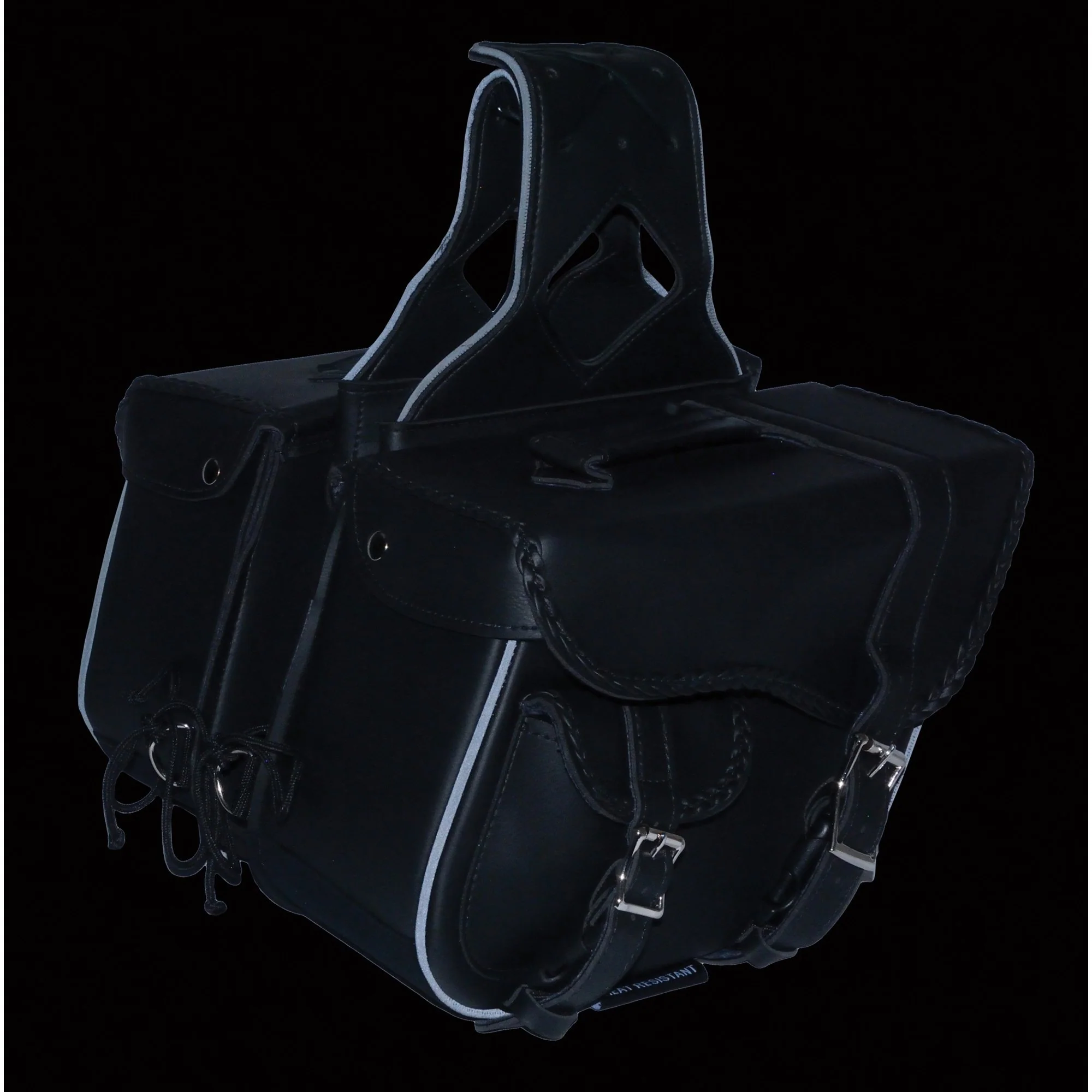 Milwaukee Performance SH66501ZB Black Medium Braided Zip Off PVC Throw Over Saddlebags - Image 8