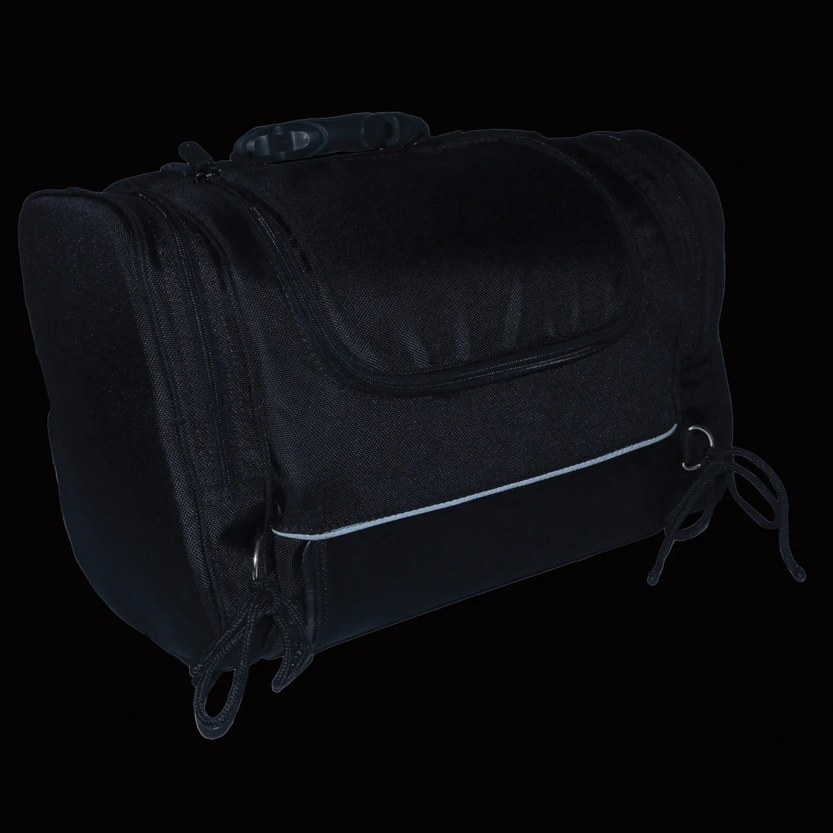 Milwaukee Performance SH684 Medium Black Textile Motorcycle Sissy Bar Bag with Reflective Piping - Image 4