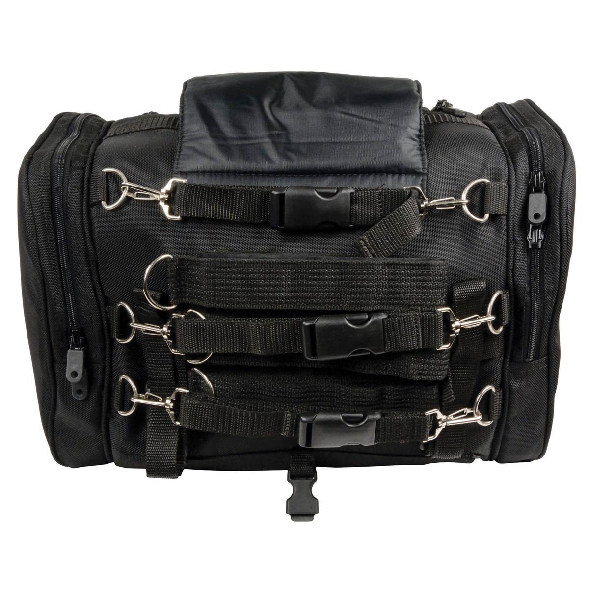 Milwaukee Performance SH684 Medium Black Textile Motorcycle Sissy Bar Bag with Reflective Piping - Image 5