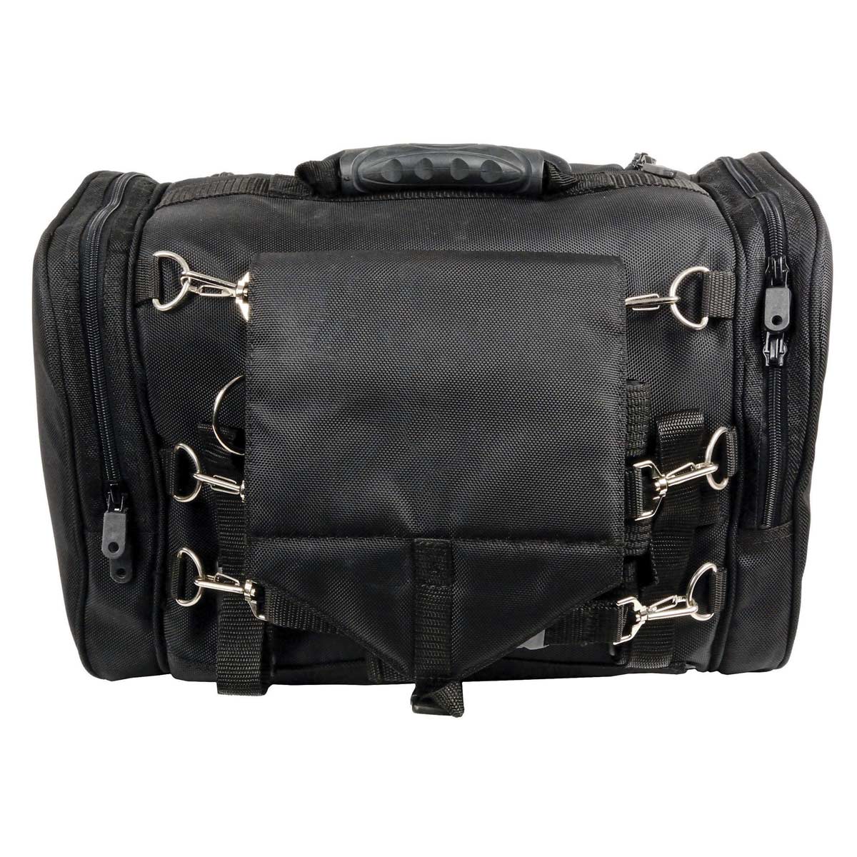Milwaukee Performance SH684 Medium Black Textile Motorcycle Sissy Bar Bag with Reflective Piping - Image 7
