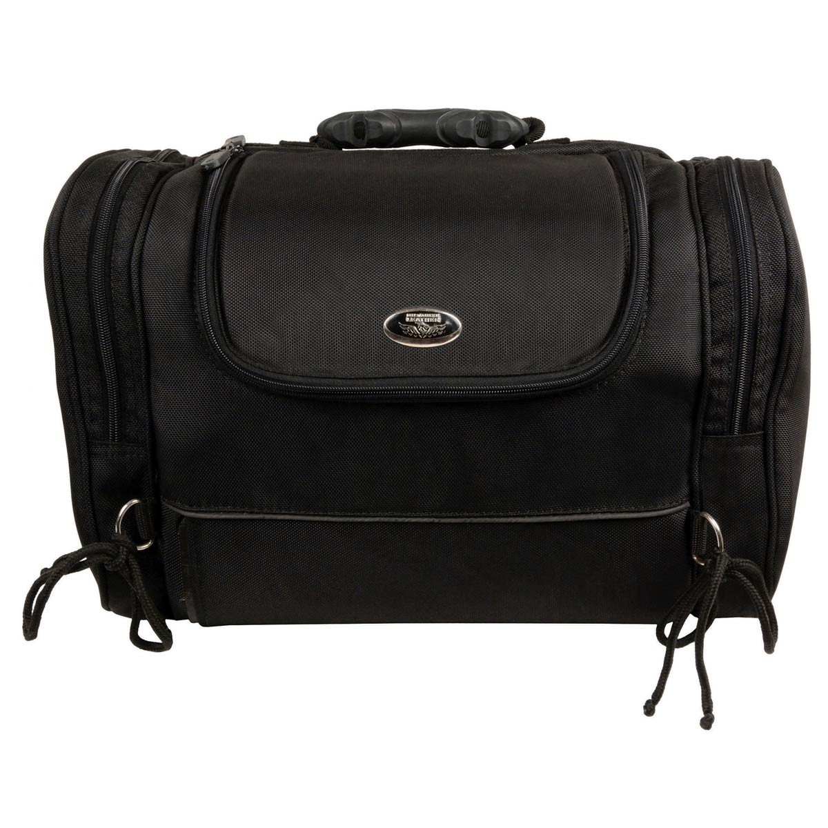 Milwaukee Performance SH684 Medium Black Textile Motorcycle Sissy Bar Bag with Reflective Piping - Image 8