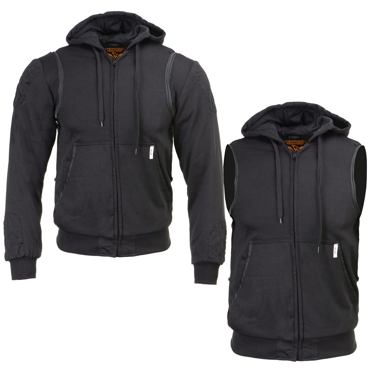 Milwaukee Leather MDM3020 Men's Black Denim '5-in-1' Club Style Vest with Removable Hoodie - Image 11
