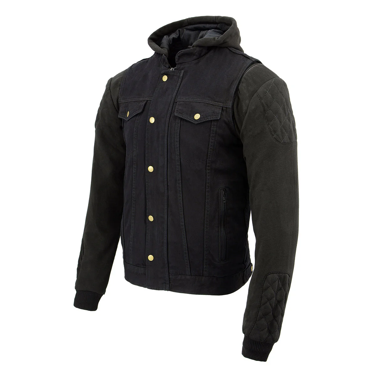 Milwaukee Leather MDM3020 Men's Black Denim '5-in-1' Club Style Vest with Removable Hoodie - Image 14