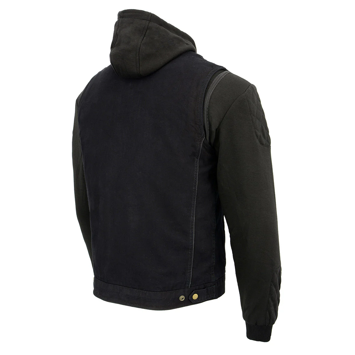 Milwaukee Leather MDM3020 Men's Black Denim '5-in-1' Club Style Vest with Removable Hoodie - Image 15