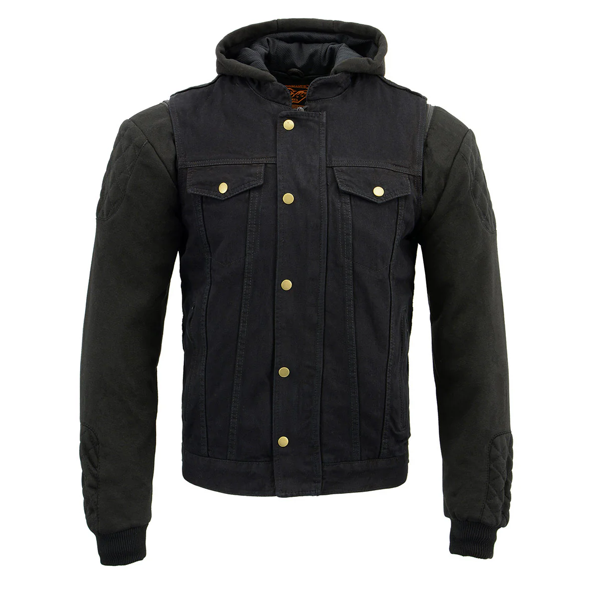 Milwaukee Leather MDM3020 Men's Black Denim '5-in-1' Club Style Vest with Removable Hoodie - Image 16