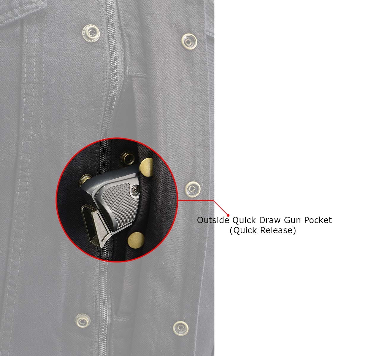 Milwaukee Leather MDM3020 Men's Black Denim '5-in-1' Club Style Vest with Removable Hoodie - Image 4