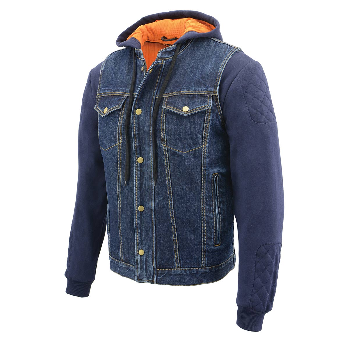 Milwaukee Leather MDM3020 Men's Blue Denim '5-in-1' Club Style Vest with Removable Hoodie - Image 14