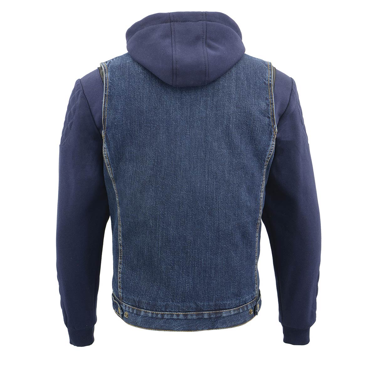 Milwaukee Leather MDM3020 Men's Blue Denim '5-in-1' Club Style Vest with Removable Hoodie - Image 5
