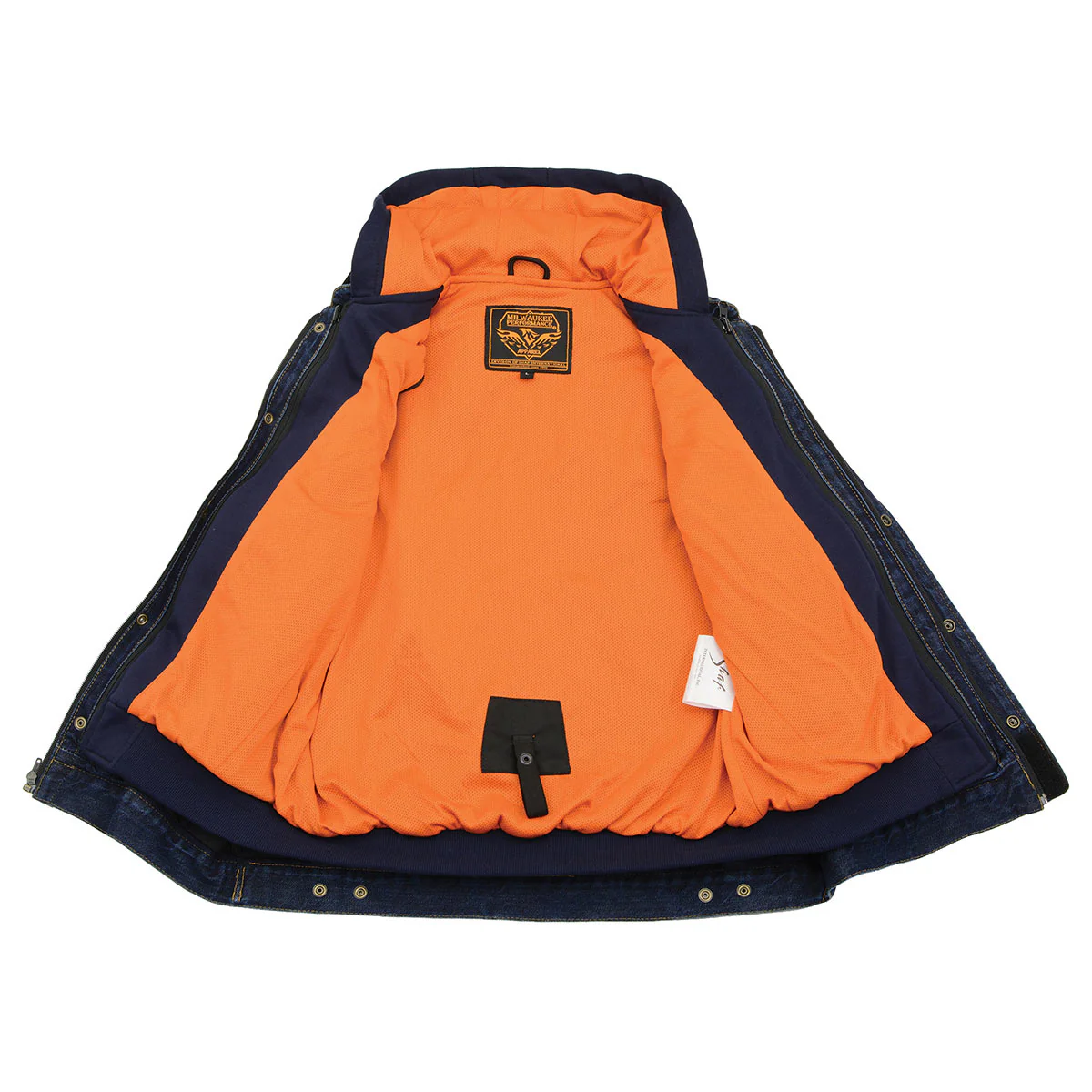 Milwaukee Leather MDM3020 Men's Blue Denim '5-in-1' Club Style Vest with Removable Hoodie - Image 7