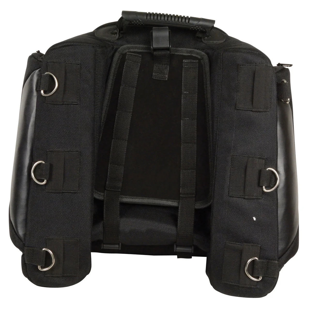 Milwaukee Leather MP8105 Large Black Textile Motorcycle Back Rack Sissy Bar Bag with 4 Outer Pockets - Image 4
