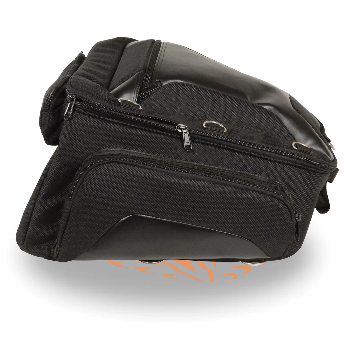 Milwaukee Leather MP8105 Large Black Textile Motorcycle Back Rack Sissy Bar Bag with 4 Outer Pockets - Image 6