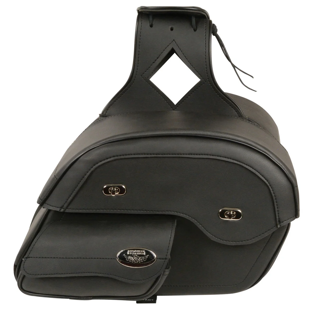 Milwaukee Leather MP8306 Black Large Cruiser Style Slant Throw Over Saddlebags - Image 10