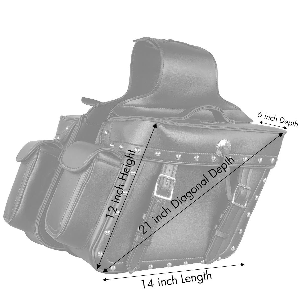 Milwaukee Performance MP8310 Black Zip Off PVC Studded Throw Over Saddlebags - Image 2