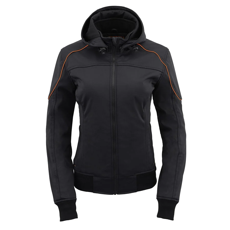 Milwaukee Leather MPL2764 Women's Black Soft Shell Armored Motorcycle Racing Style Jacket with Hoodie - Image 16
