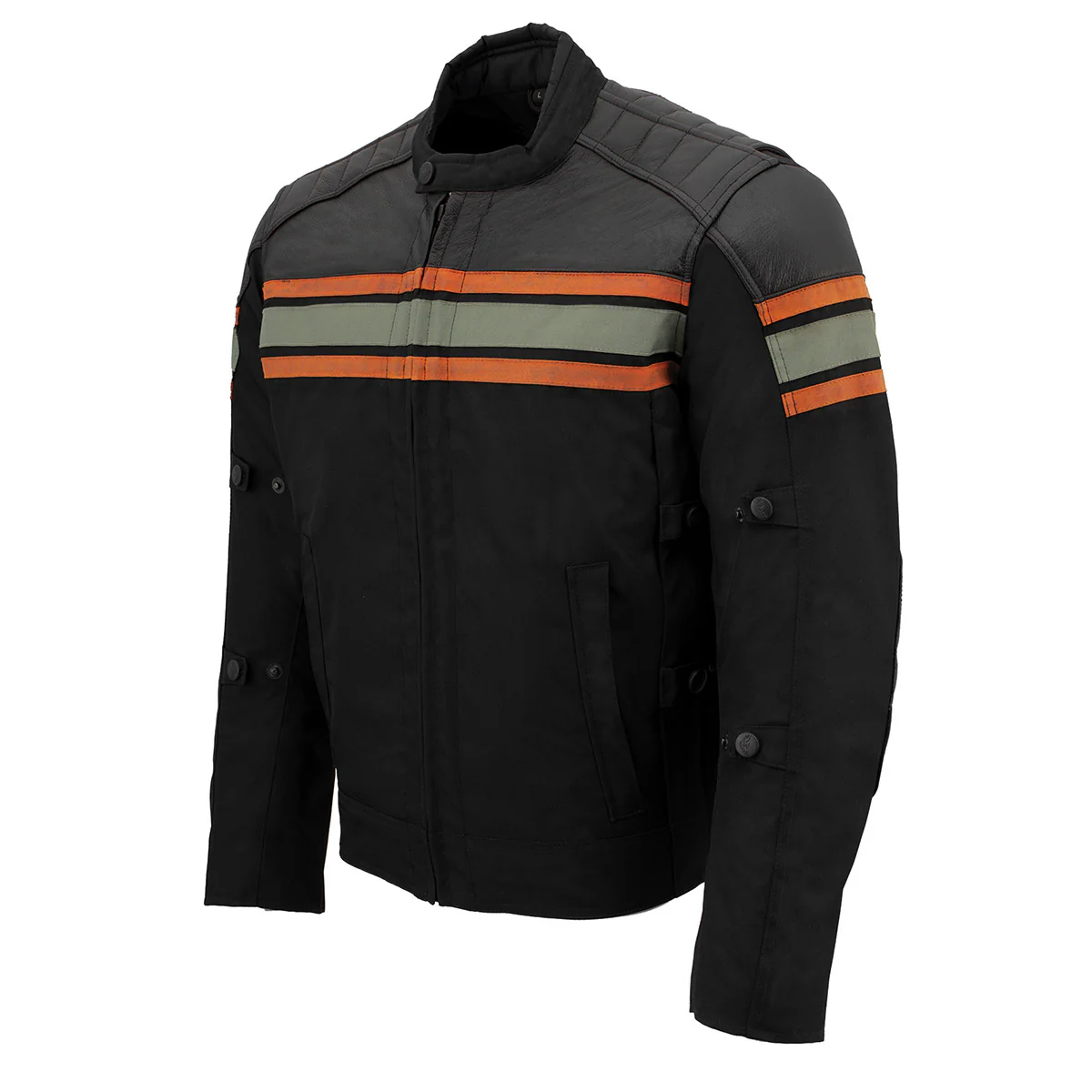 Milwaukee Leather MPM1751 Burnt Orange Leather and Textile Armored Motorcycle Jacket for Men - All Season - Image 13