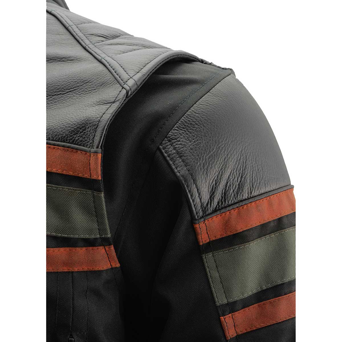 Milwaukee Leather MPM1751 Burnt Orange Leather and Textile Armored Motorcycle Jacket for Men - All Season - Image 16