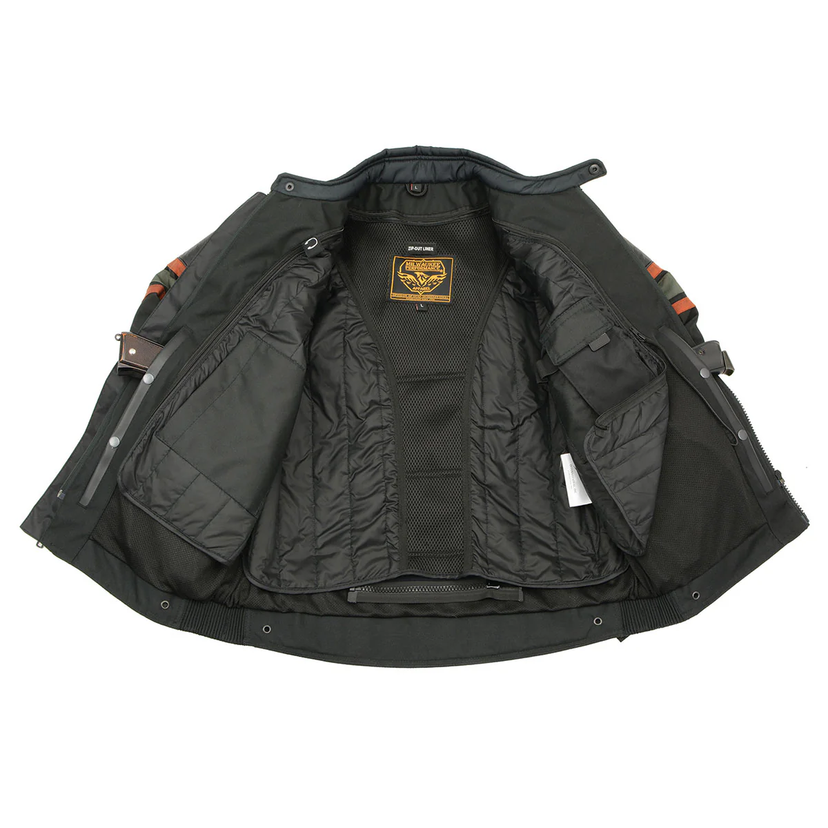 Milwaukee Leather MPM1751 Burnt Orange Leather and Textile Armored Motorcycle Jacket for Men - All Season - Image 6