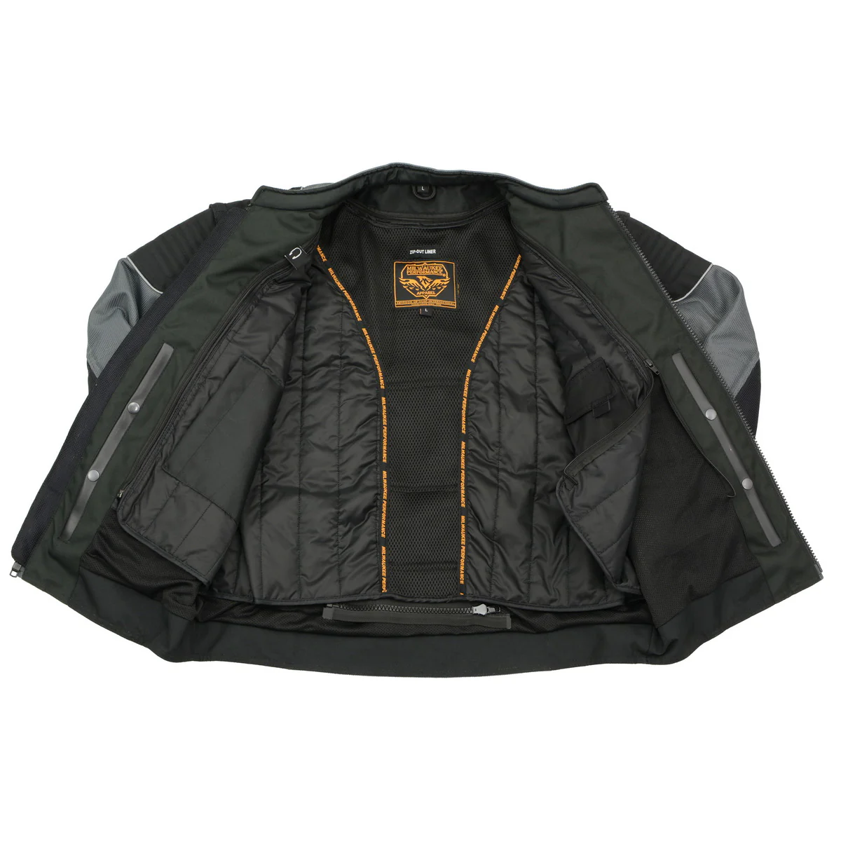 Milwaukee Leather MPM1752 Men's Black/Grey Textile and Mesh Armored Motorcycle Biker Racing Jacket - Image 6