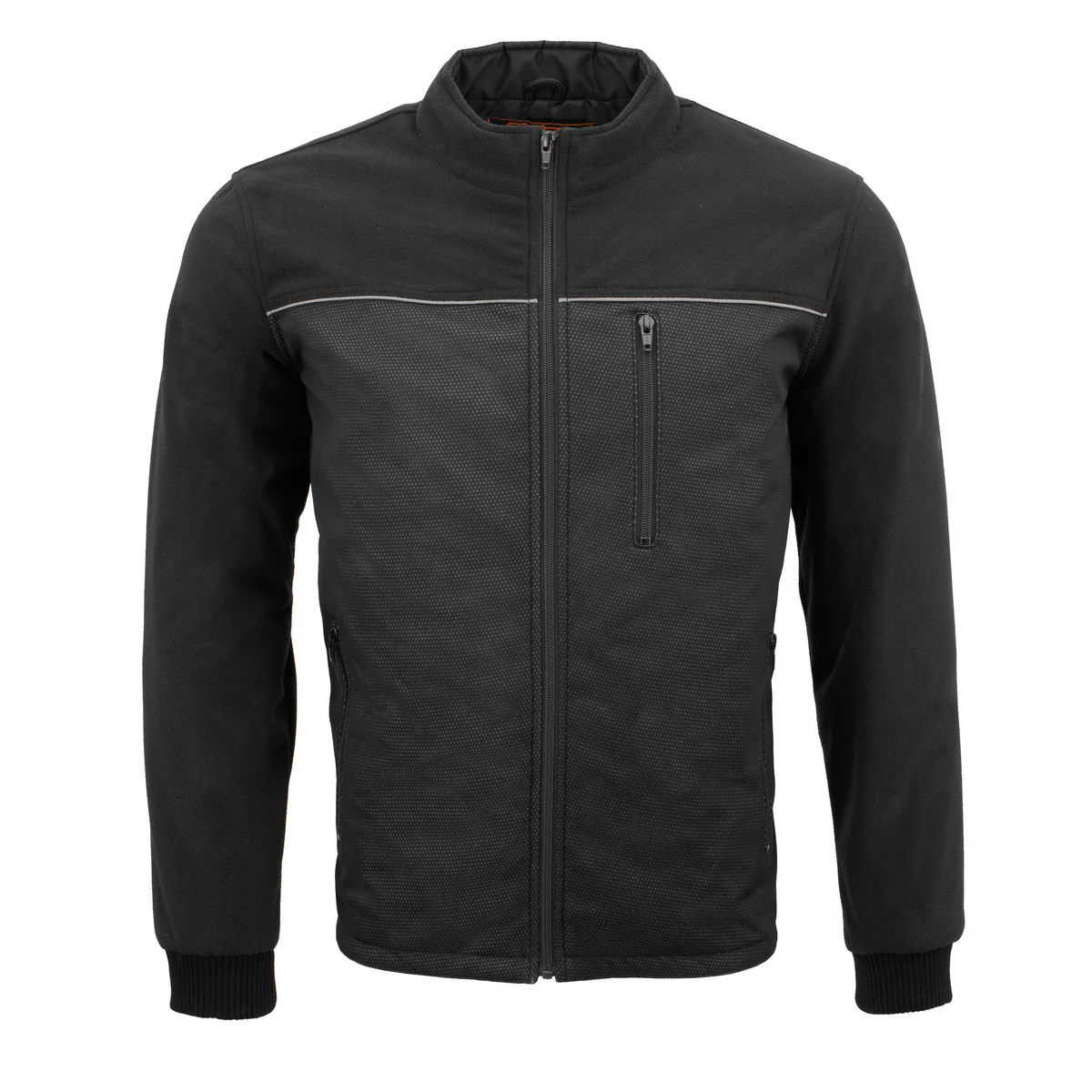 Milwaukee Leather MPM1780 Men's Black Textile and Fleece Combo Jacket with Reflective Piping - Image 6