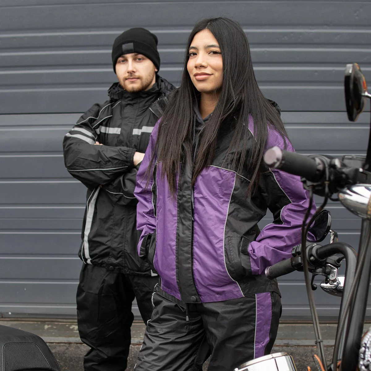 NexGen SH2331 Men's Black Water Resistant Rain Suit with Reflective Tape - Image 11