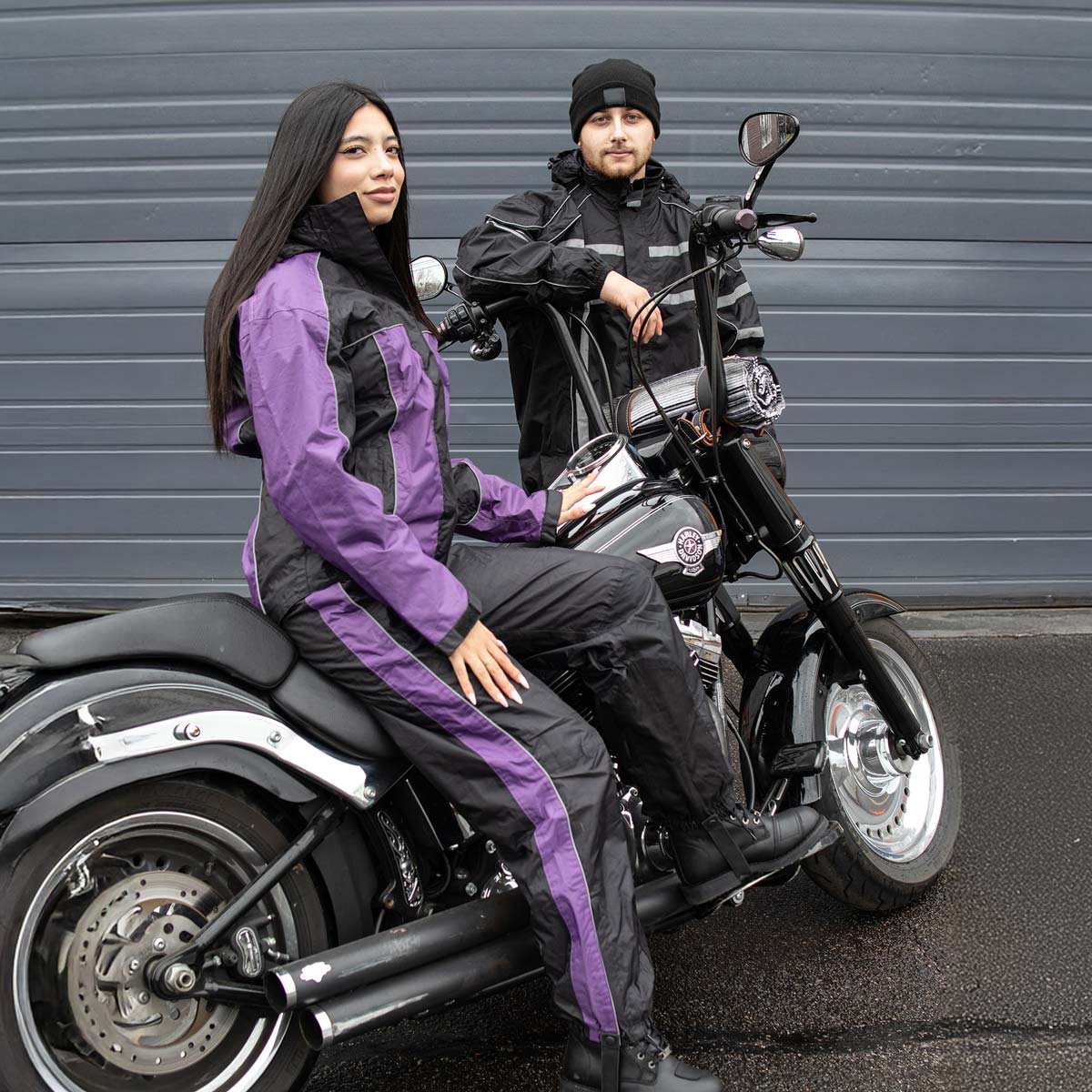 NexGen SH2331 Men's Black Water Resistant Rain Suit with Reflective Tape - Image 12