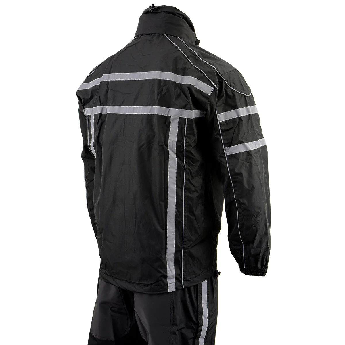 NexGen SH2331 Men's Black Water Resistant Rain Suit with Reflective Tape - Image 18