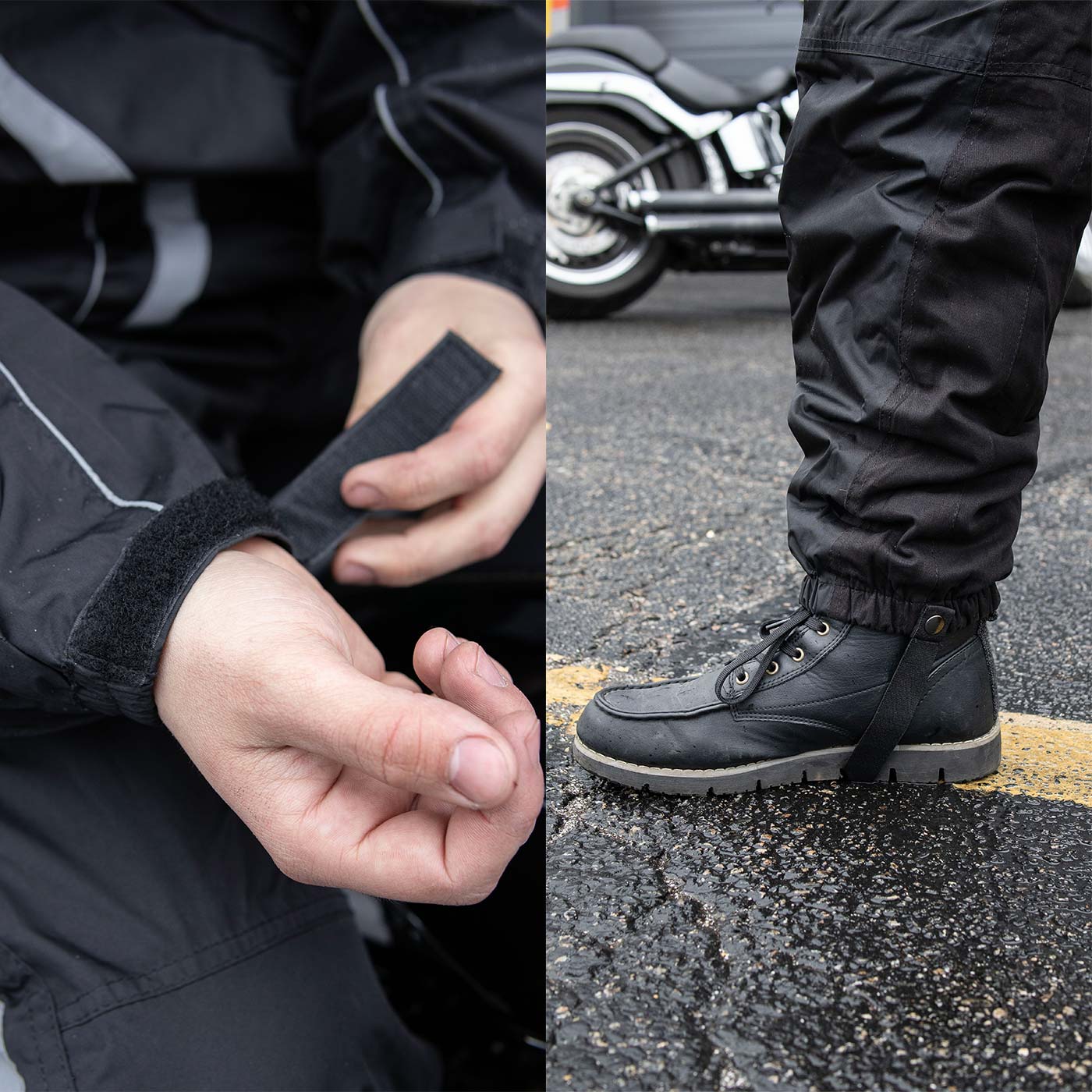 NexGen SH2331 Men's Black Water Resistant Rain Suit with Reflective Tape - Image 7