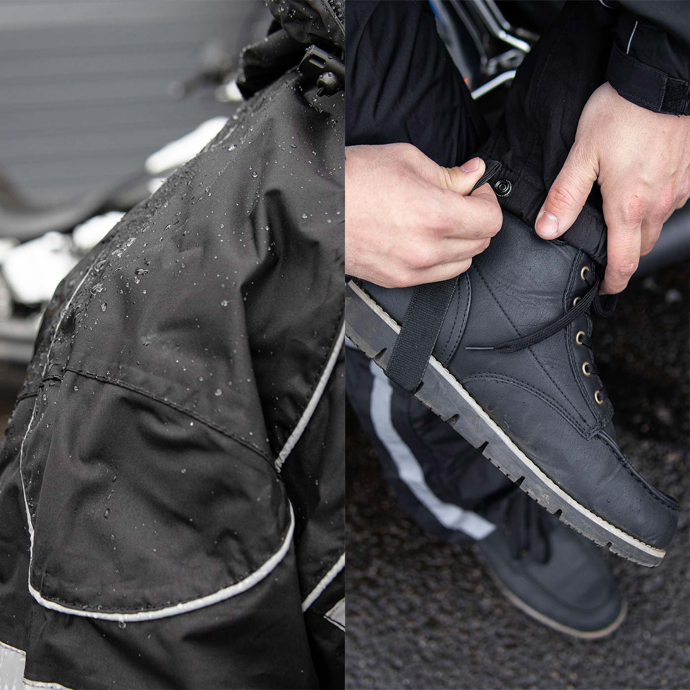 NexGen SH2331 Men's Black Water Resistant Rain Suit with Reflective Tape - Image 8