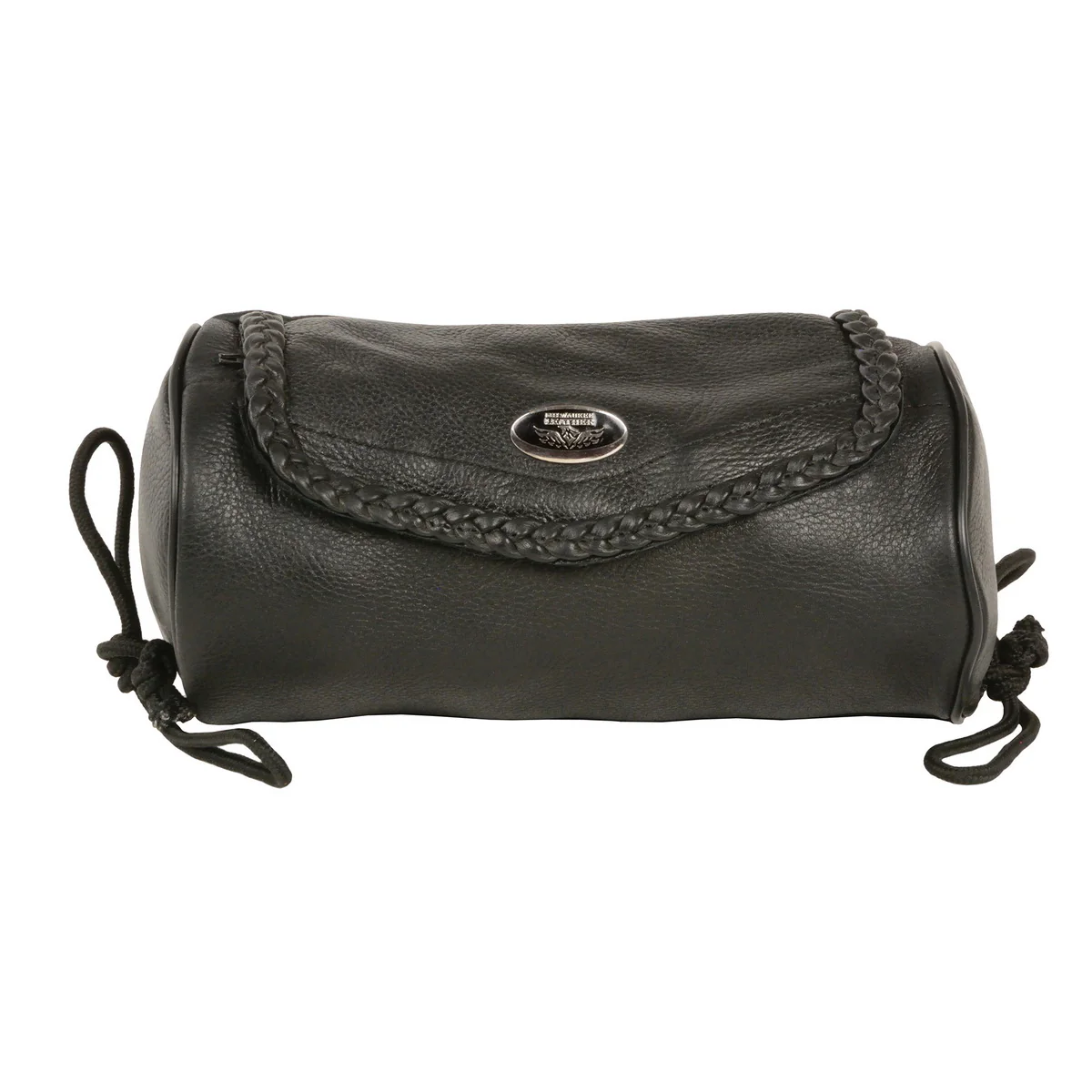 Milwaukee Leather SH495 Black Soft Leather Braided Medium Size Tool Pouch for Motorcycles - Image 3