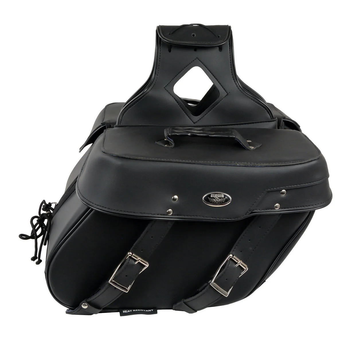 Milwaukee Leather SH592ZB Black Zip-Off PVC Throw Over Slanted Saddlebags - Image 3