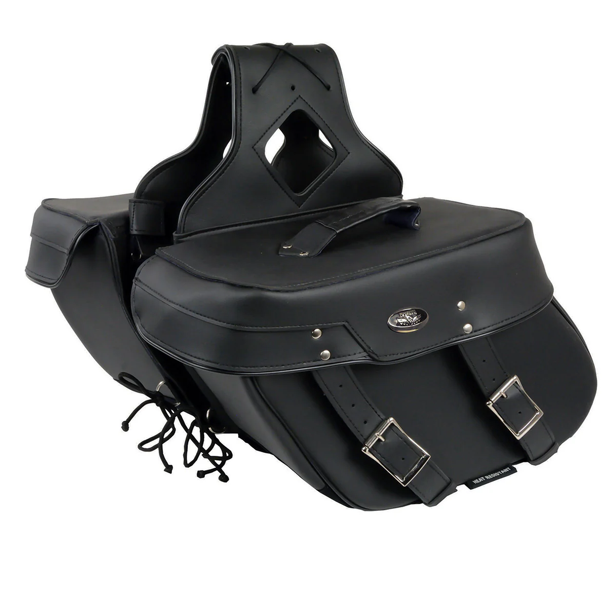 Milwaukee Leather SH592ZB Black Zip-Off PVC Throw Over Slanted Saddlebags - Image 4