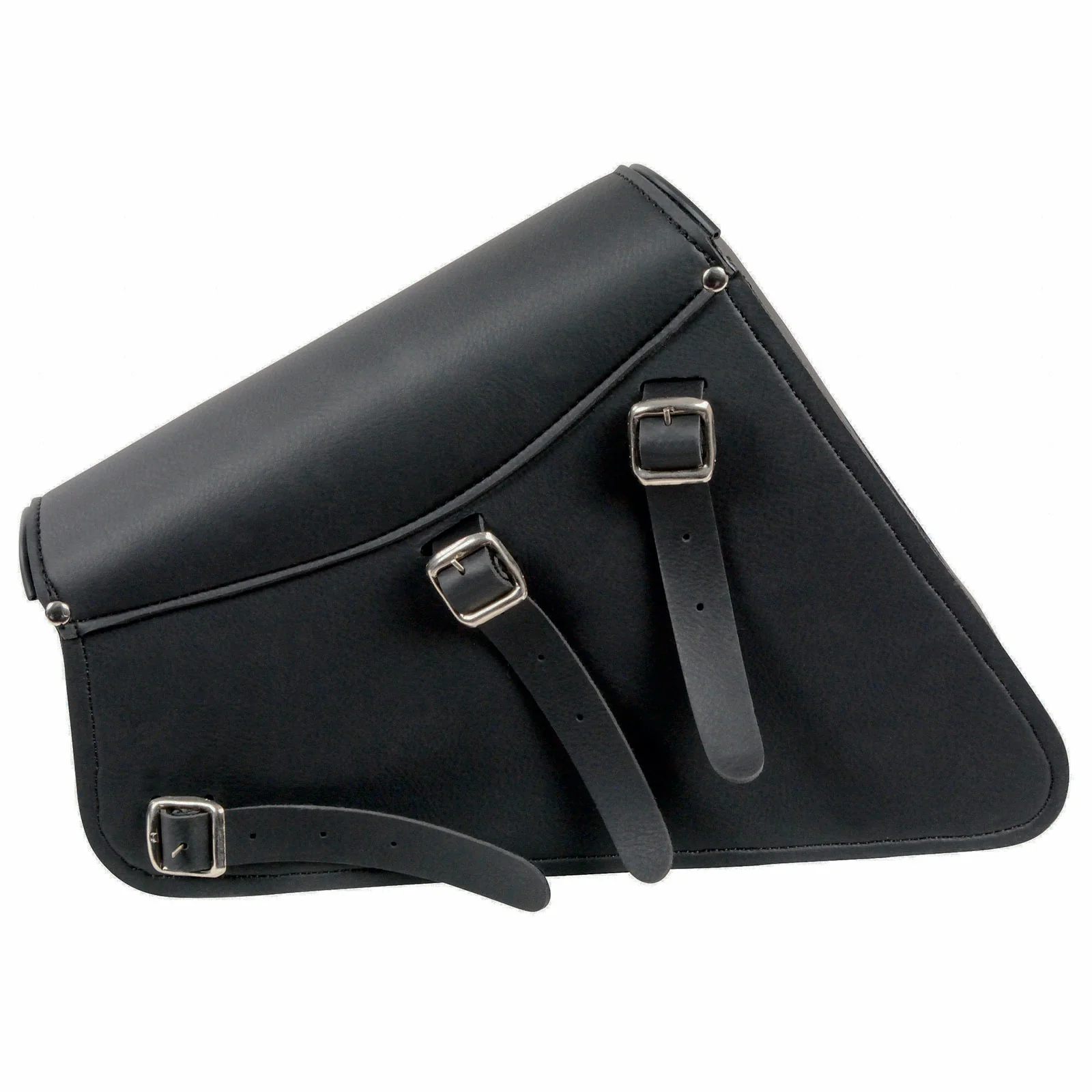 Milwaukee Leather SH639L Black Left Side Heavily Slanted PVC Swing Arm Bag with Buffalo Snap - Image 2